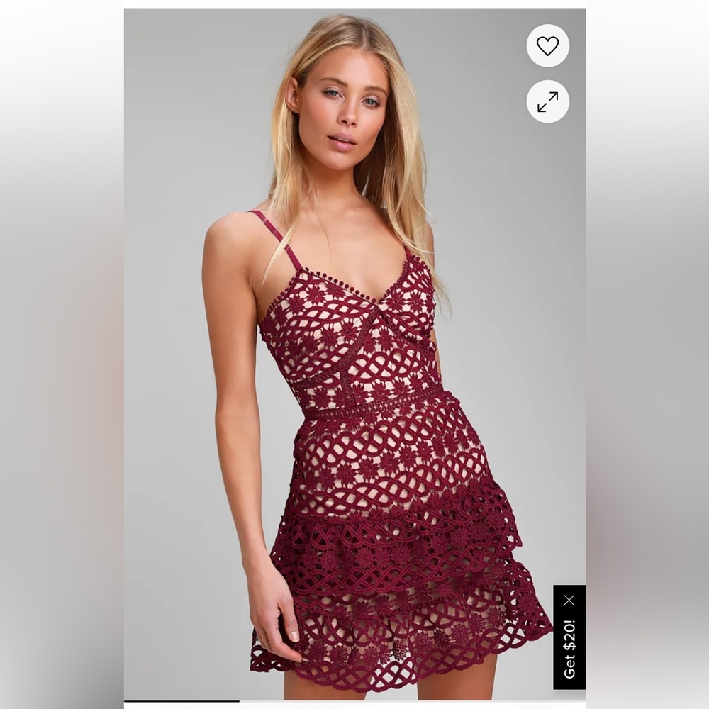 Nwt Beauty and Lace Plum Purple Crochet Lace Mini Dress
Lulus Sz M